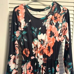 3/4 length sleeve maxi dress